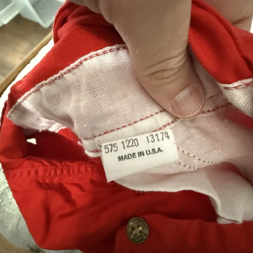 Vintage OshKosh Bgosh Red Shortalls Size 7 6X Made in USA Canvas Overalls